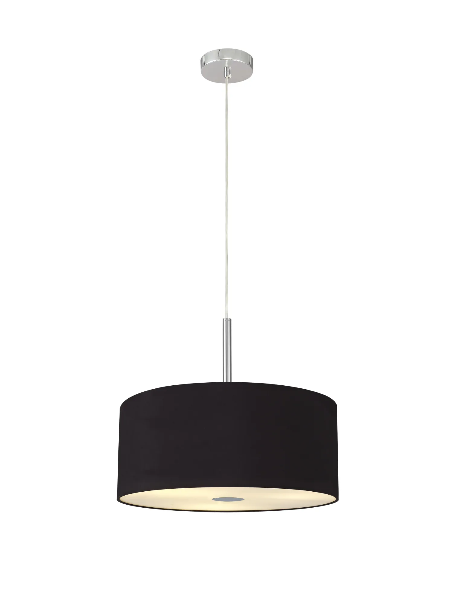 Baymont 40cm 5 Light Pendant Polished Chrome, Midnight Black/Green Olive, Frosted Diffuser DK0471  Deco Baymont CH BL/GR